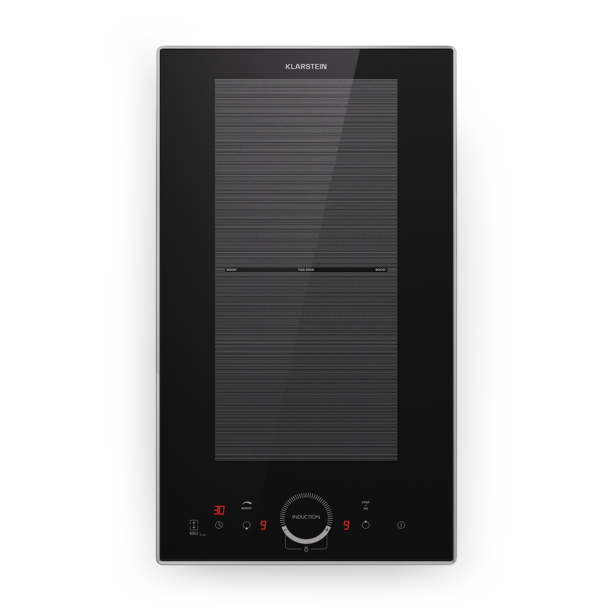 Klarstein Delicatessa Domino Prime Einbaukochfeld Induktion 2 Zonen 3500W Autark Schwarz Image