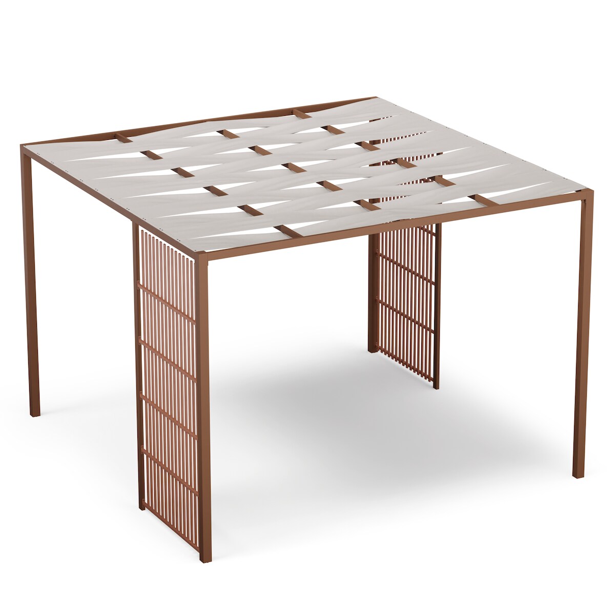 Blumfeldt Shade Cove Vert Pergola 3x3m Sichtschutz pulverbeschichtet wetterfest Beige Image