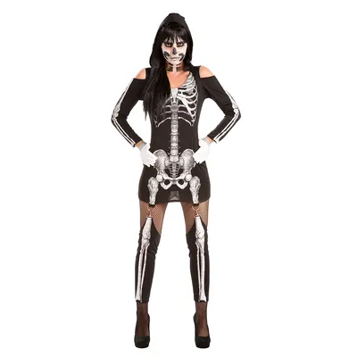 Skelett Kostüm Skeletta für Damen Image