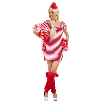 Kleid, rot/weiß Image