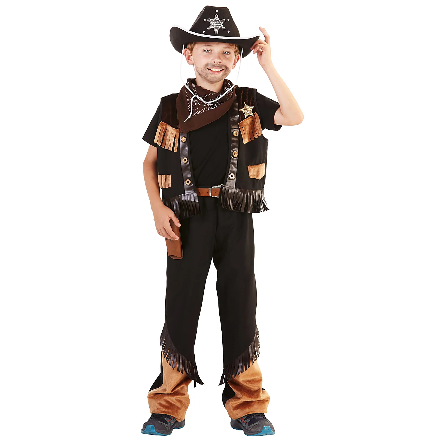 Cowboy-Kostüm für Kinder, braun/schwarz Image