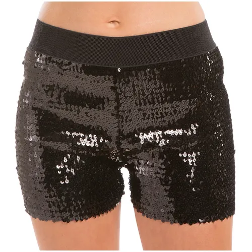 Pailletten-Hotpants, schwarz