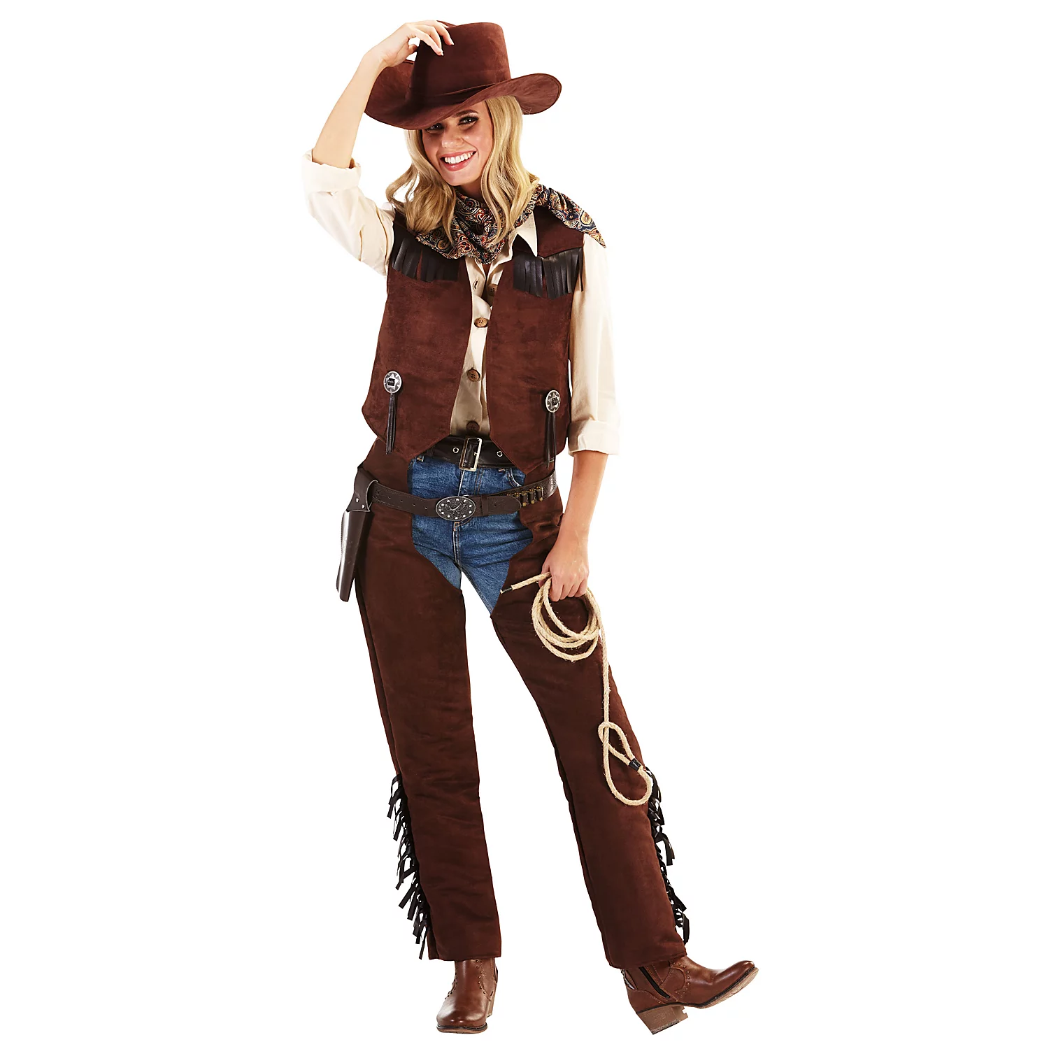 Veste "cowgirl" pour femme, marron