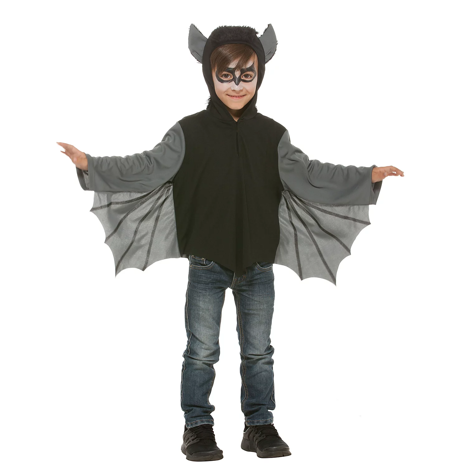 Cape "chauve-souris" pour enfants, noir/gris