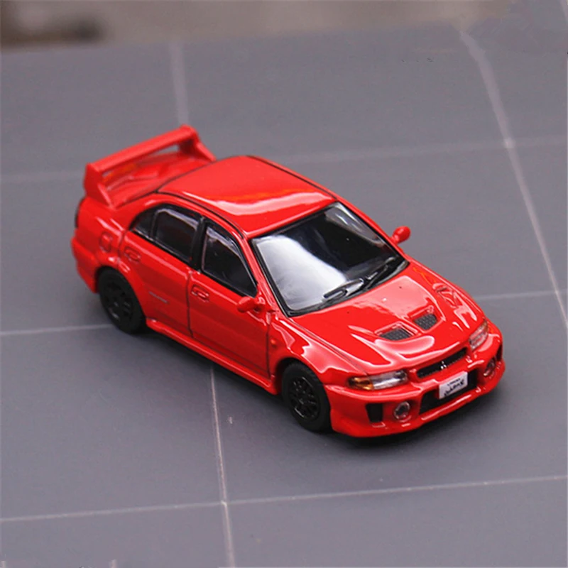 1/64 Mitsubishis Lancer Evolution V Modello di auto sportiva in lega Diecast in metallo Auto da corsa Veicoli Modello in miniatura Scala Giocattolo per bambini Regalo