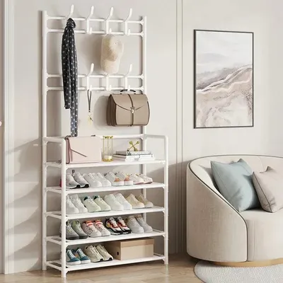 Clothes Hanger Multi-ayer Shoe Rack Doorway Hangers Shoe Shelf Coat Rack Storage Clothing Indoor