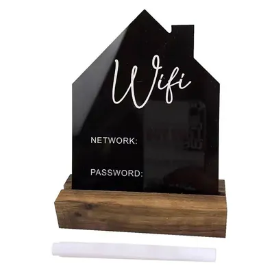 home Creative Acrylic WiFi Board For Coffee Dining Room Display Door Sign Numbers House Sign Door WiFi Sign With Erasable Pen ﻿