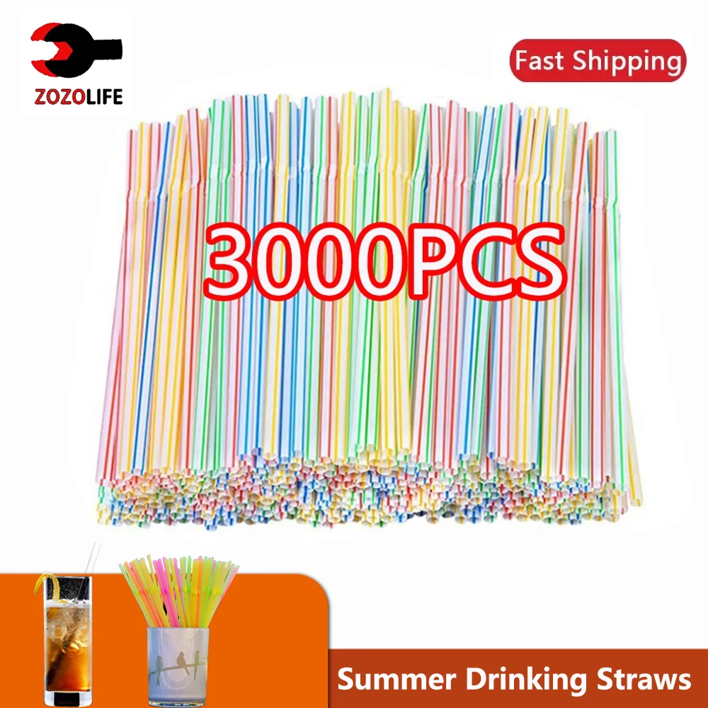 50-3000pcs mehrfarbige rietjes Trinkhalme Milch tee Bar Party Hochzeit Küche Wohn accessoires Getränk schwarz Stroh Großhandel Image