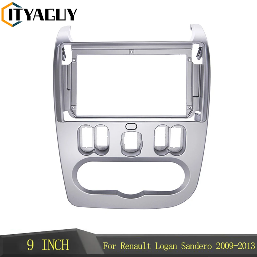 9-Zoll-Autoradio-Rahmen für Renault Logan Sandero 2009–2013, doppelter DIN-Audio-DVD-Player, Fascia-Adapter, Panel, Armaturenbrett-Abdeckung