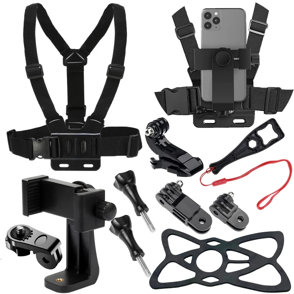 Zubehör Kit Brustgurt Halterung Gürtel Handy Halter für iPhone Brustgurt für GoPro Hero SJCAM AKASO DJI Action Kamera Image
