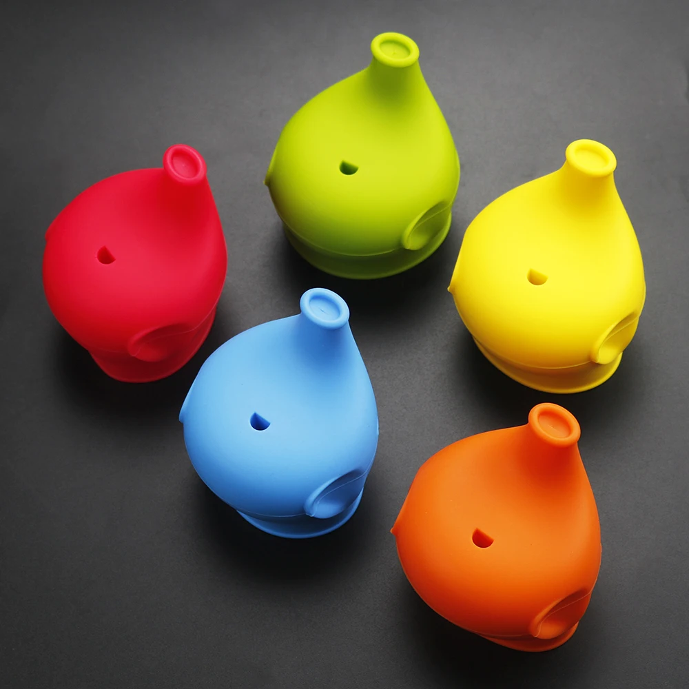 Jcd 30g elefanten förmige weiche Silikonbecher-Mund abdeckung für Kinder, die Saugnapf-Trink flasche auslaufs ichere Kappen düse trainieren Image