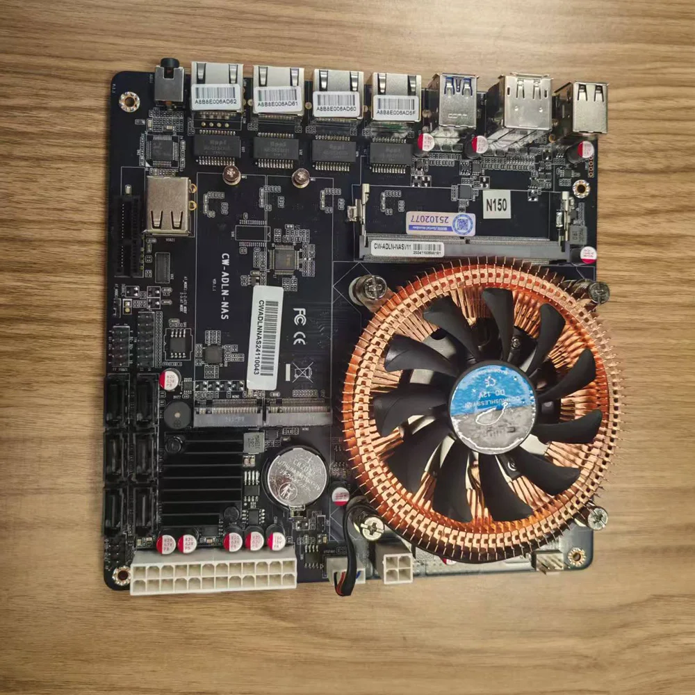 DDR5 N150 6-Bay NAS-Mainboard 2*NVMe 6*SATA3.0 PCI-E Mini-ITX-Board 4*Intel i226-V 2.5G NAS-Board