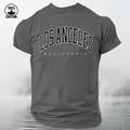Herren Urban Los Angeles T Shirt T-Shirt 100% Baumwolle Kurzarm Grafik Hemd Schwarz Weiß Dunkelgrau Bequemes T-Shirt Straße Sport im Freien Modedesigner-Kleidung