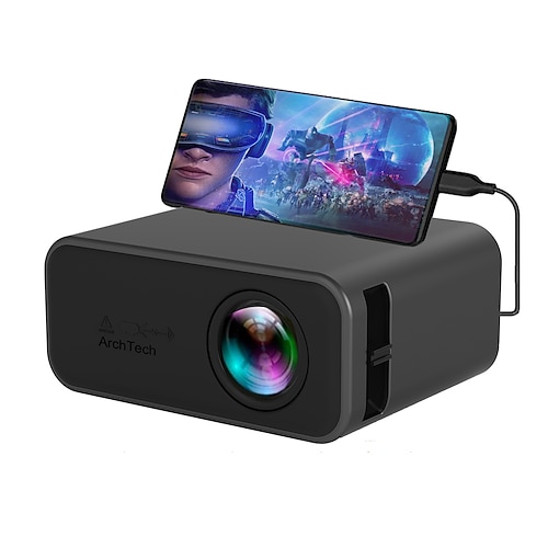 archtech yt500 led mini projektor 320x240 pixel unterstützt 1080p usb audio portable home media vid heimkino video beamer vs yg300 Image