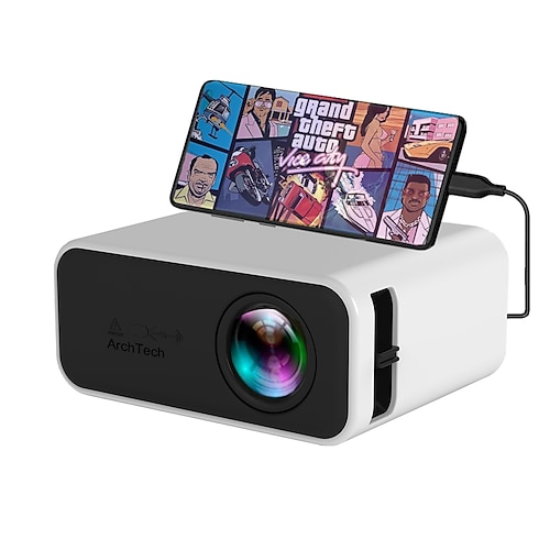 ArchTech YT500 LED Mini Projektor 320x240 Pixel Unterstützt 1080P USB Audio tragbarer Heim Mediaplayer Heimkino Video Beamer VS YG300 Valentinstagsgeschenk Image
