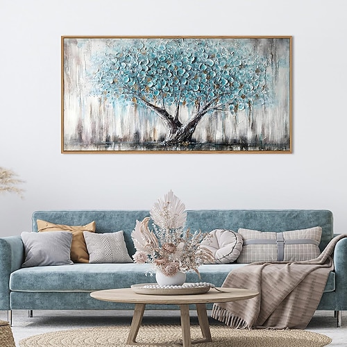 handgefertigte Ölgemälde Leinwand Wandkunst Dekoration moderne abstrakte Messer Malerei Textur reicher Baum für Wohnzimmer Wohnkultur gerollt rahmenlose ungedehnte Malerei Image