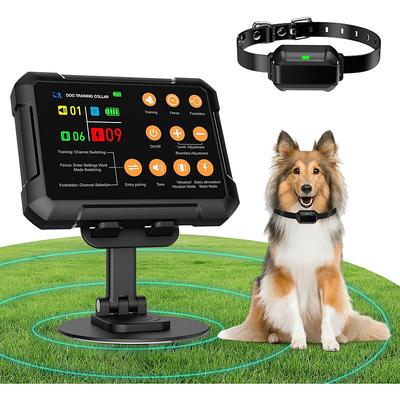 3in1 Electric Wireless Fence Dog Training Collar Forbidden Zone High Precision Radar Wireless Fence System Up to 1 Acre Real-Time Distance Monitoring Indoors Outdoors Medium to Large Dogs