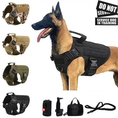 Tactical Military Vest Pet German Shepherd Golden Retriever Tactical Training Dog Harness and Leash