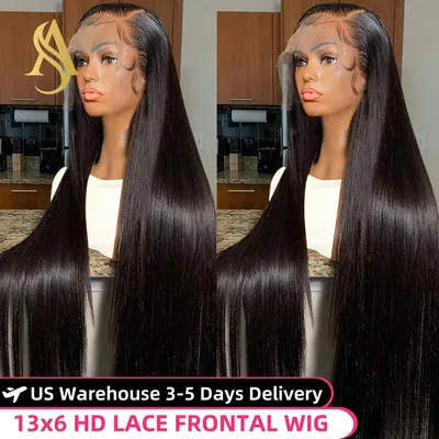 40 inch Bone Straight 13x4 13x6 360 Hd Transparen Lace Front Wig Human Hair Brazilian Pre Plucked