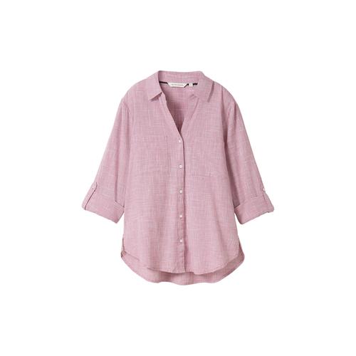 TOM TAILOR Damen Bluse mit Brusttaschen, rosa, Uni, Gr. 34