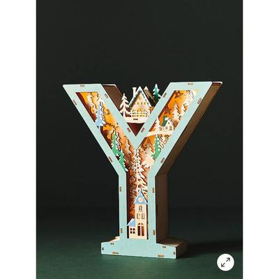 Anthropologie Holiday | Anthropologie Monogram Wonderland Light-Up Scene Letter Y | Color: Cream | Size: Os