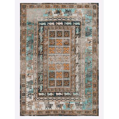 Teppich HEINE HOME Gr. 1, bunt (türkis, bunt), B:60cm H:7mm L:95cm, Baumwolle, Polyester, Kunstfaser, Teppiche Image