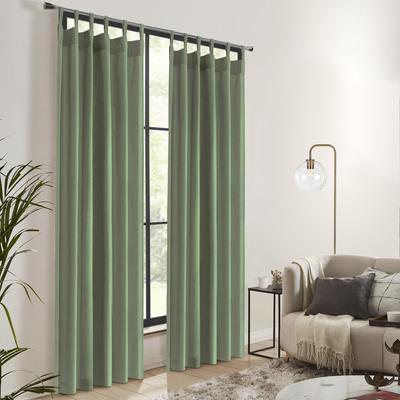 Wide Width Weathermate Topsions Room Darkening Curtain Panel Pair by Thermalogic in Sage (Size 80