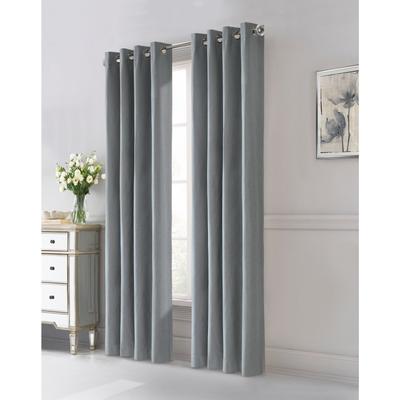 Wide Width Edison Blackout Grommet Curtain Panel by Thermaplus in Blue (Size 52" W 108"L)