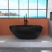 Tubcraft 59/67 in. Egg-Shaped Stone Resin Solid Surface Freestanding Soaking Bathtub