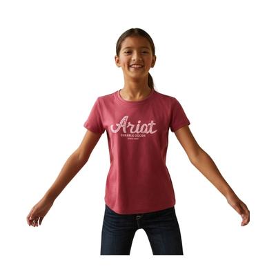 Ariat Durable Goods Short-Sleeve T-Shirt for Girls - Earth Red - L