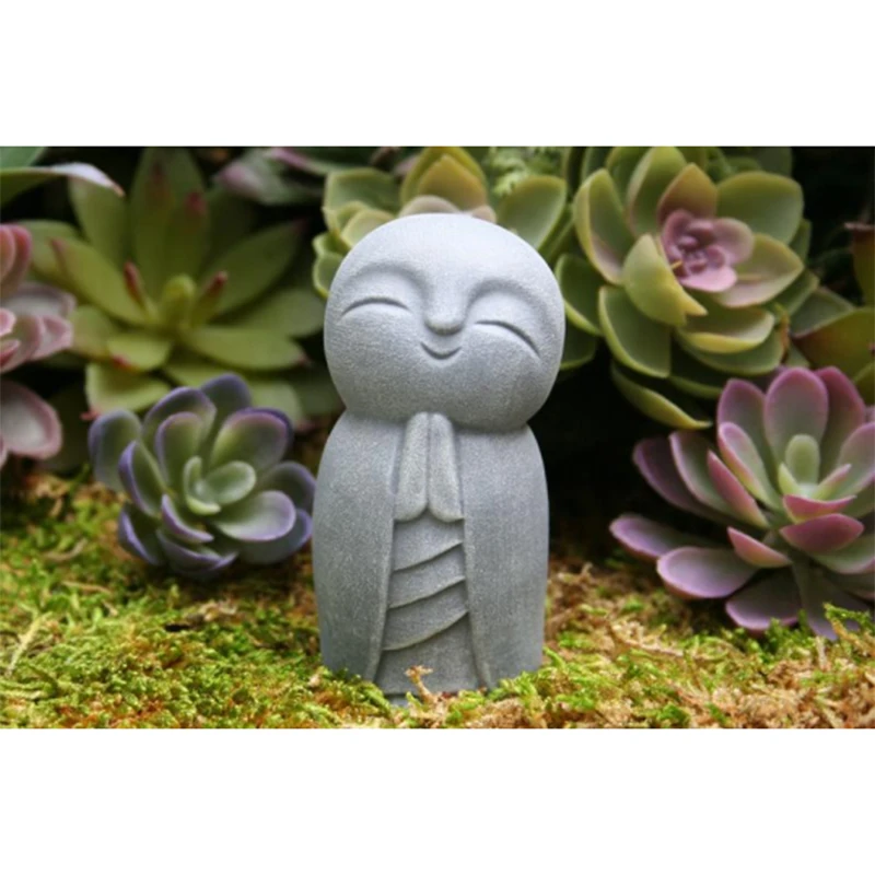 Buddha Statues Cute Little Jizo Buddha Sculpture Figurines Garden Ornaments Jizo Buddha Japanese Buddha Mini Statue Garden Decor
