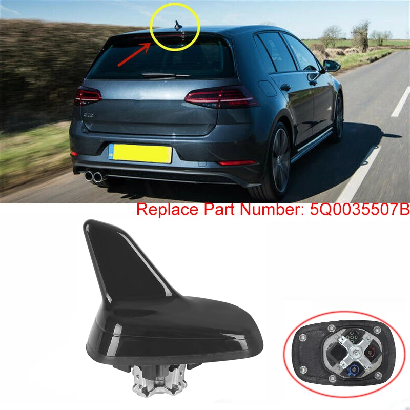 Schwarze Auto-Antenne mit Haifischflossen, GPS, GSM, Funksignalantennen 5Q 0035507 B5FQ für VW Arteon Golf 7 Sportsvan Passat 3G/B8 Tiguan AD1 Image