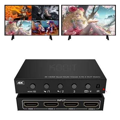 HDMI-kompatibler Matrix 4 x2 Hub Splitter Adapter 4k nahtloser Quad Multi-Viewer HDMI-kompatibler Image
