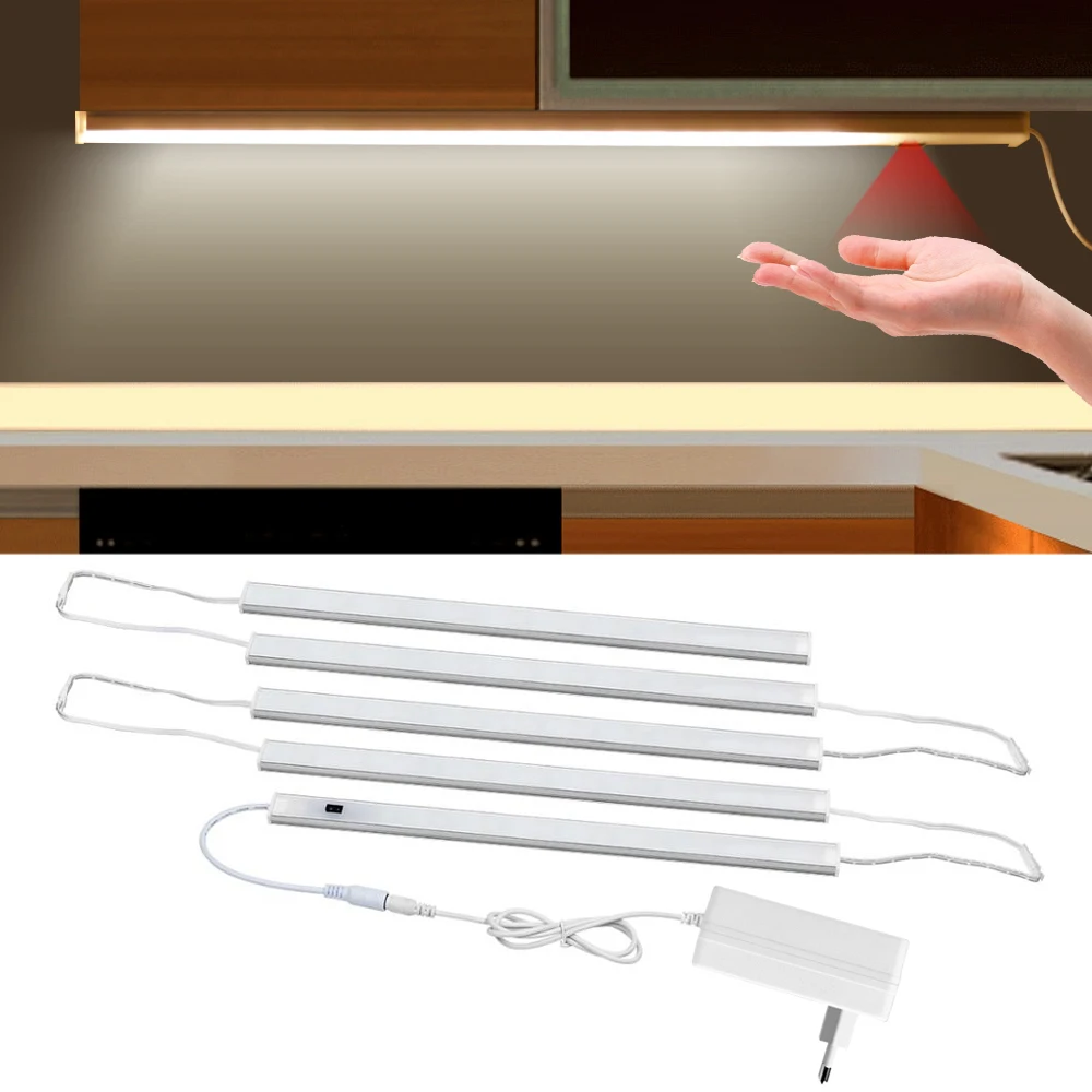 Hand Sweep Motion Sensor Led-leuchten UNS EU Stecker Bar Licht luz led sensor movimiento Schrank Schrank Lampe Hintergrundbeleuchtung Für Küche Image