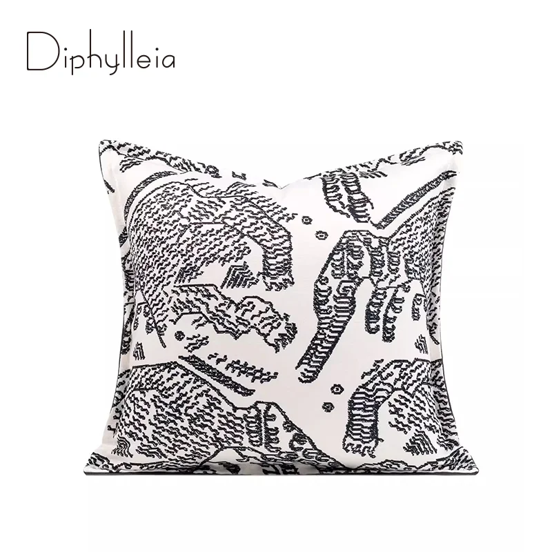 Diphylleia Italien Moderner abstrakter Bergtiger-Jacquard-Kissenbezug, hochwertiger, superweicher, dekorativer Kissenbezug für Villa Hotel Image