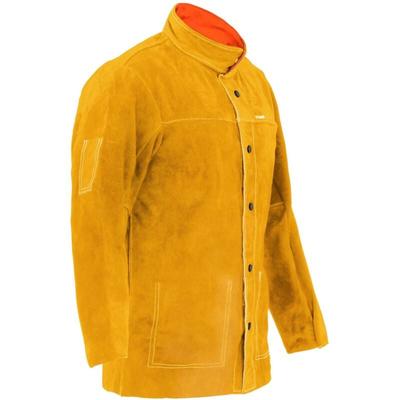 Schweißerjacke Schweisserjacke Arbeitsjacke Schweißen Rindsleder Größe XL gold