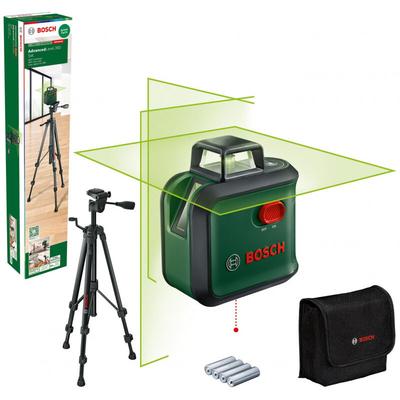 Professional Kreuzlinienlaser AdvancedLevel 360 Set (grün/schwarz, grüne Laserlinien, Reichweite ø