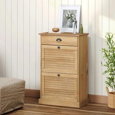 Schuhschrank vigo 60x35x96 cm Massivholz Kiefer - Vidaxl Image