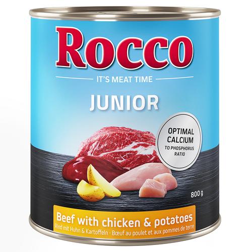 6x800g Junior Rind mit Huhn & Kartoffeln Rocco Hundefutter nass