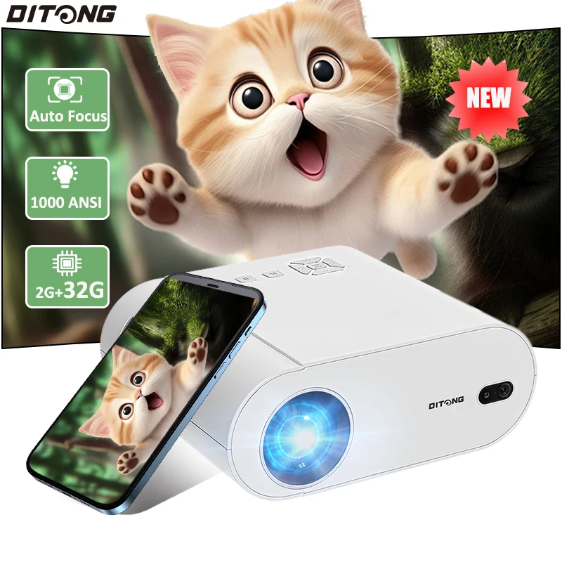 Version mondiale Ditong L007 projecteur 4K mise au point automatique Android Smart Home cinéma Full HD natif 1920*1080P LED Projection de film