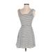 Divided by H&M Casual Dress - Mini Square Sleeveless: White Stripes Dresses - Women's Size 4