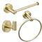 Badezimmer-Accessoire-Set beinhaltet Handtuchhalter, Kleiderhaken und Handtuchring, neues Design, modernes Edelstahlmaterial, Wandmontage, golden, 3-tlg