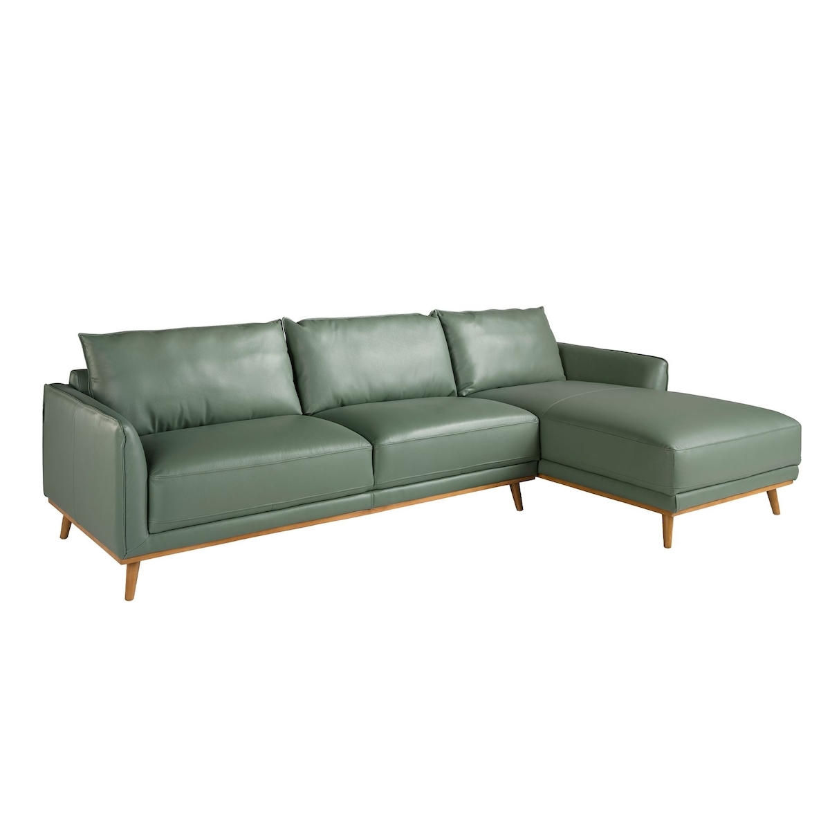 AC ANGEL CERDA Angel Cerdá Rechtes Chaiselongue-Sofa in grünem Leder 6199C Image