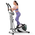 Dripex Magnetic Elliptical Cross Trainer, Hyper-Quiet Fitness Cardio Elliptical Training Machines, w/ 6KG Flywheel, 8 Resistance Levels, Pulse Monitor, LCD Monitor, Device Mount (Green)