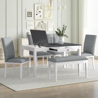 6-Piece Dining Table Set with Storage Table