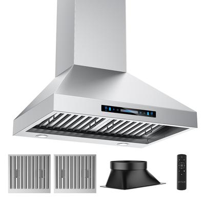 VIKIO 900CFM Wall Mount Range Hood in Stainless Steel Convertible ducted to ductless with carbon filter