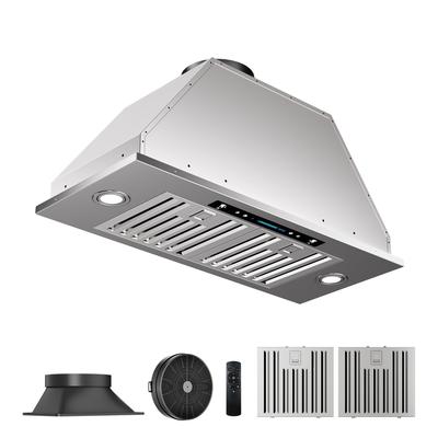 VIKIO 900 CFM Ducted Insert Range Hood in Stainless Steel with LED 4 Speed Gesture Sensing and Touch Control Panel