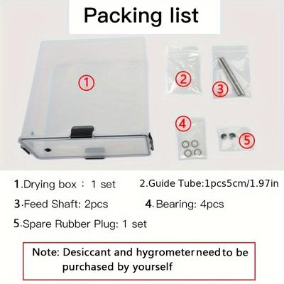 TEMU 3d Printer Filament Dryer Box - Dustproof And Moisture-resistant Plastic Storage Container For Printing Materials, With Lid And Clips
