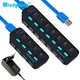 HUB USB 3.0 Multi USB Splitter Espansore a 4/7 porte Hab USB 3.0 ad alta velocità con adattatore di alimentazione Hub USB 3.0 con interruttore per PC portatile
