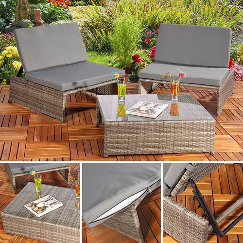 Sitzgarnitur Gartenmöbel Sitzgruppe Lounge Poly Rattan Möbel Set Gartengarnitur